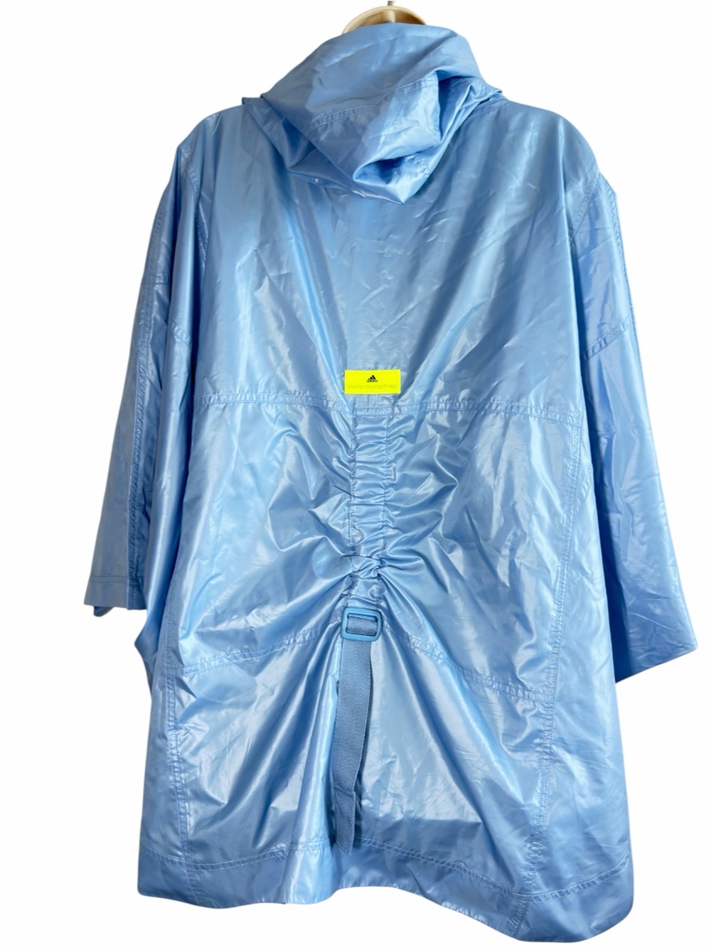 Stella McCartney X Adidas  Baby Blue Windbreaker Poncho with Pockets Hooded M - Picture 3 of 15